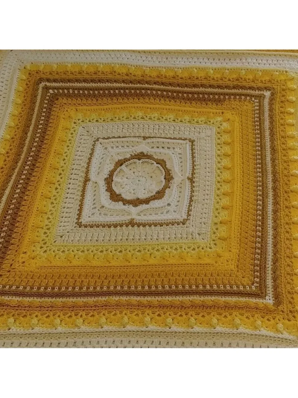Hooked on Sunshine Pattern Mash-up Unisex Yellow Ombre Baby Afghan/Blanket